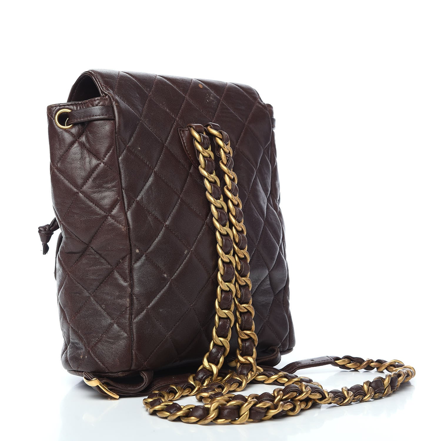 Chanel Lambskin Quilted Backpack Brown 2 of 16