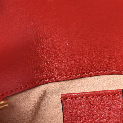 Gucci Calfskin Matelasse Super Mini GG Marmont Shoulder Bag Hibiscus Red 8 of 11