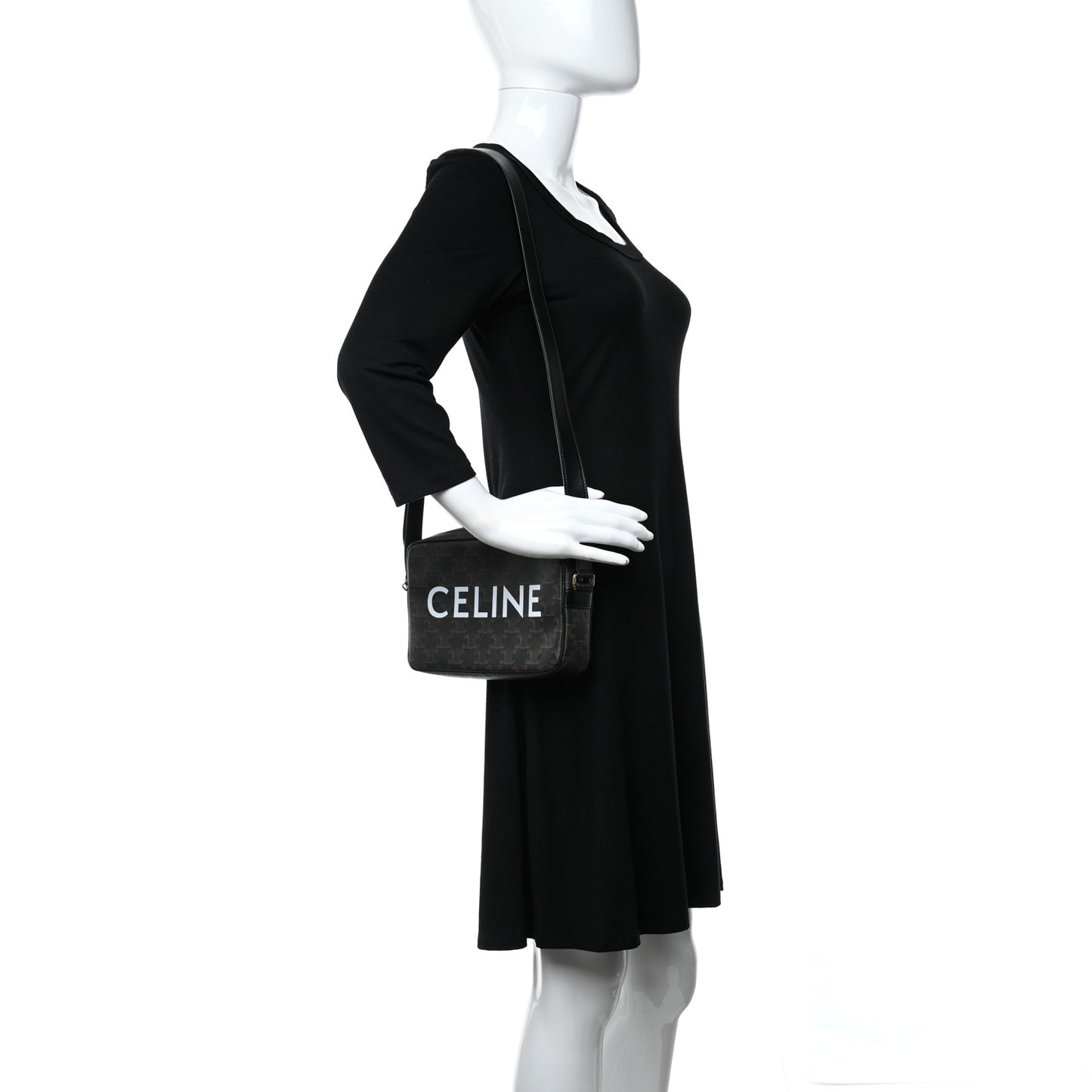 Triomphe Canvas Medium Messenger Bag Black