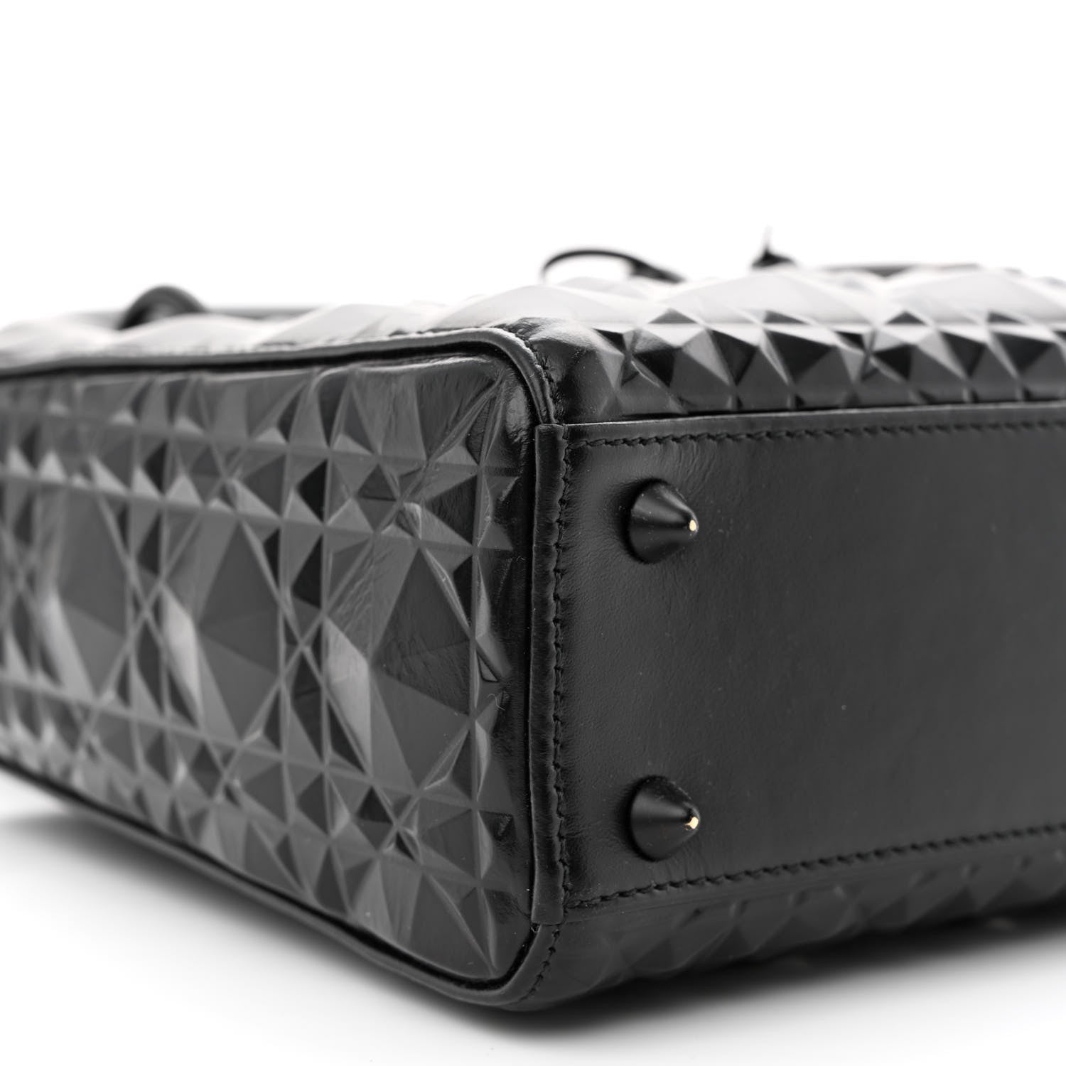 Christian Dior Calfskin Cannage Diamond My ABCDior Lady Dior Black 9 of 11