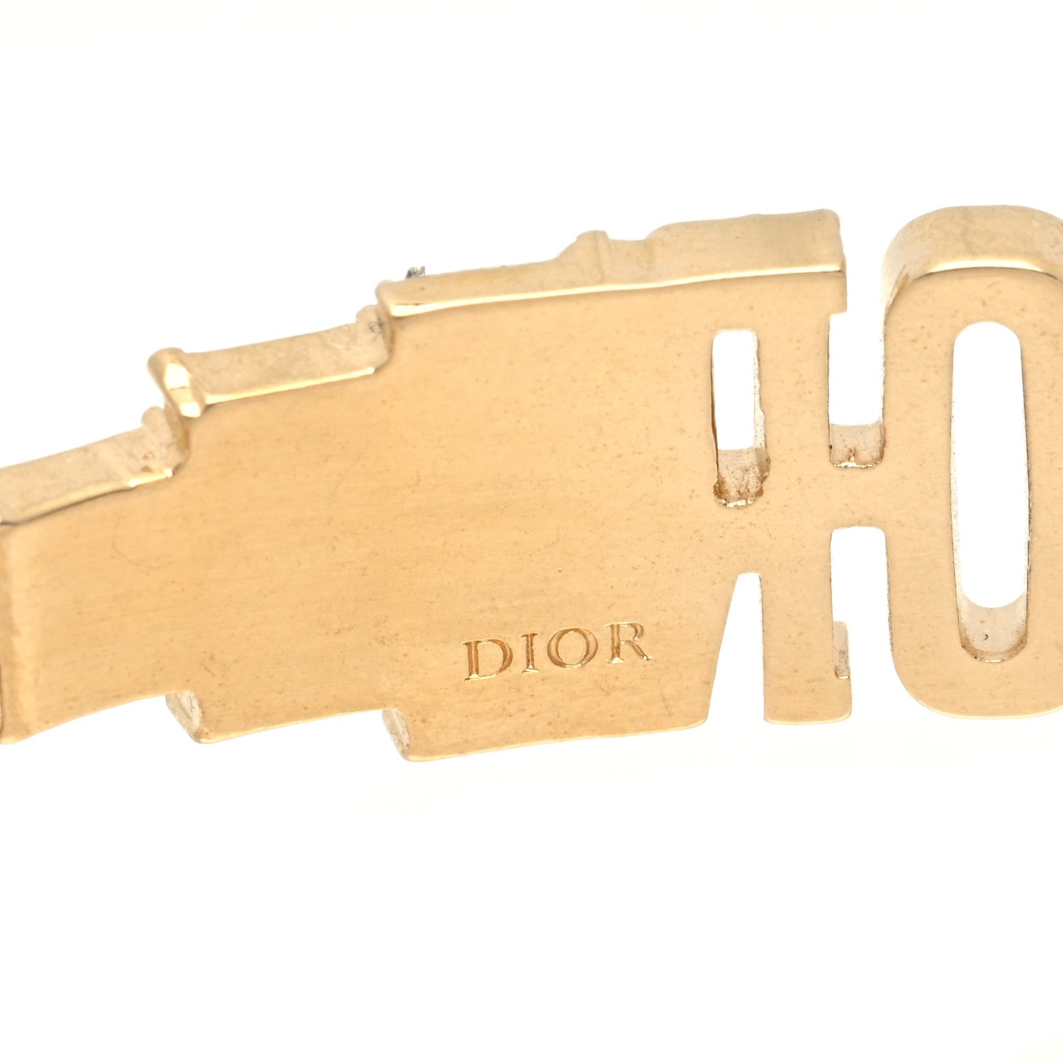 Christian Dior Crystal Metal Logo Bracelet Gold 5 of 6