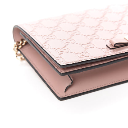 Gucci Guccissima Signature Bowy Chain Wallet Dark Cipria 6 of 8