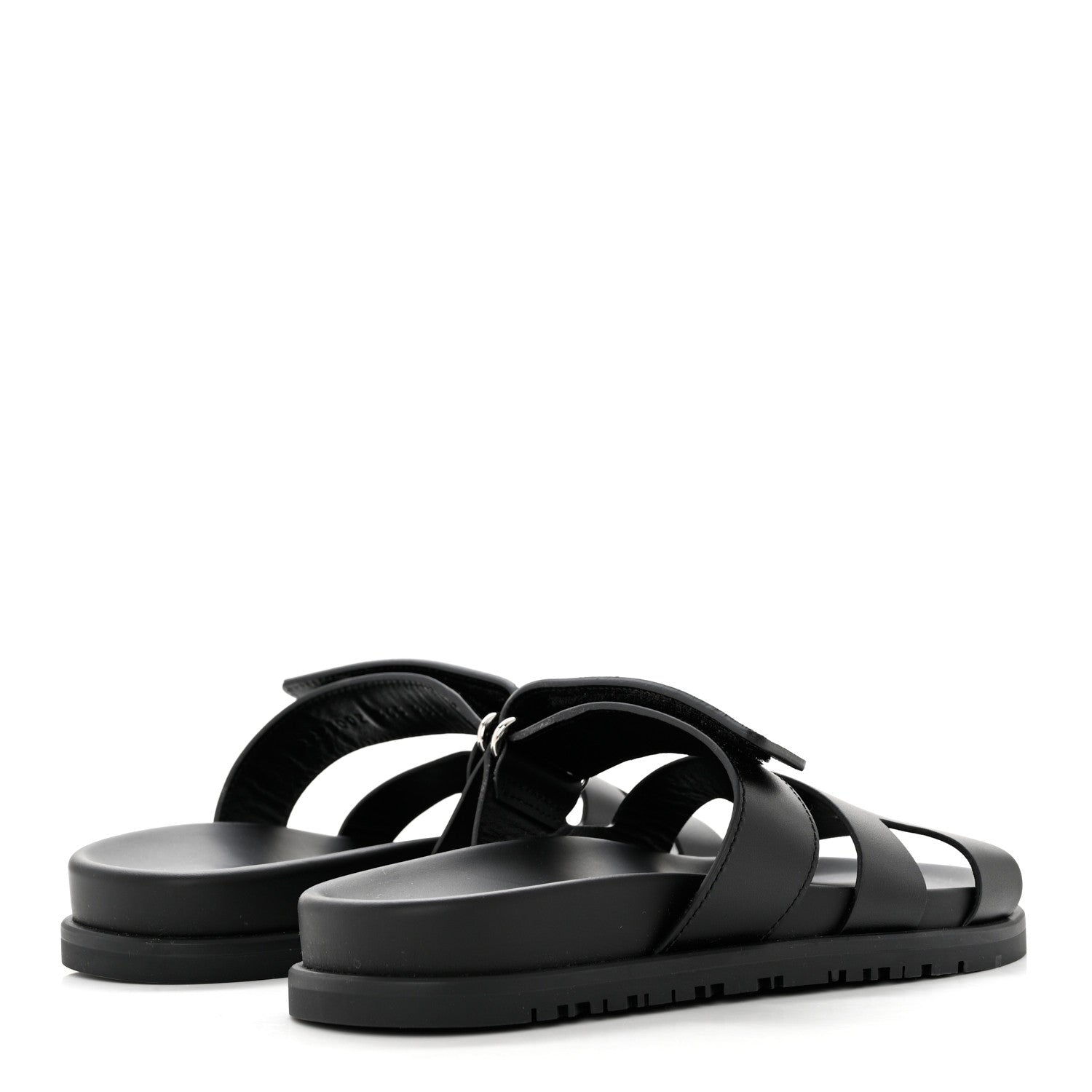 Hermes Calfskin Womens Chypre Sandals 36.5 Black 4 of 9