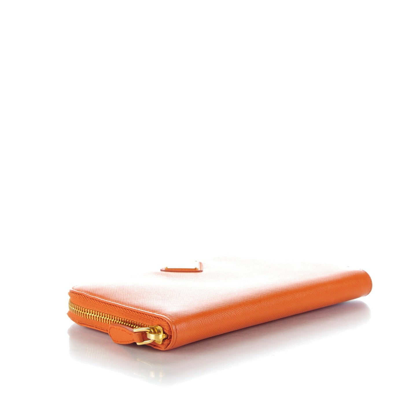 Saffiano Metal Zip Around Wallet Papaya