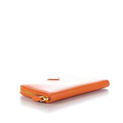 Prada Saffiano Metal Zip Around Wallet Papaya 4 of 7