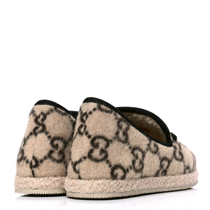 Gucci Covered Wool GG Monogram Womens Fria Horsebit Loafers 36 Beige Ebony Black Butterscotch 3 of 4