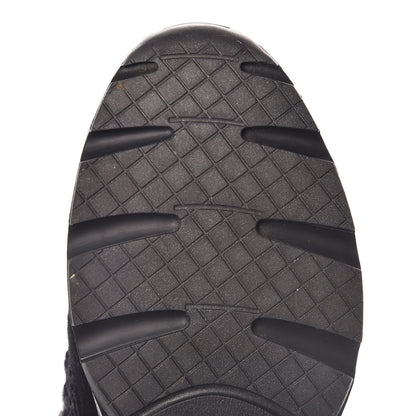Chanel Tweed Suede Goatskin CC Sneakers 38 Black White 15 of 16