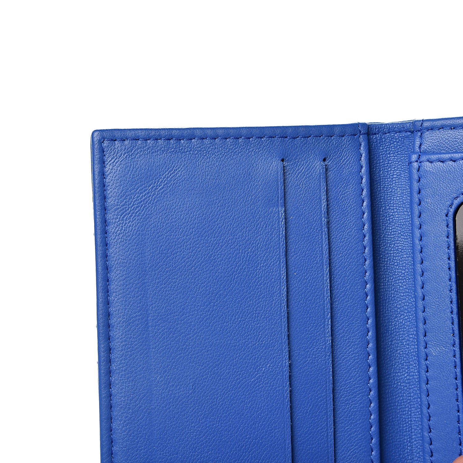Chanel Lambskin Quilted Card Holder Wallet Blue 8 of 9