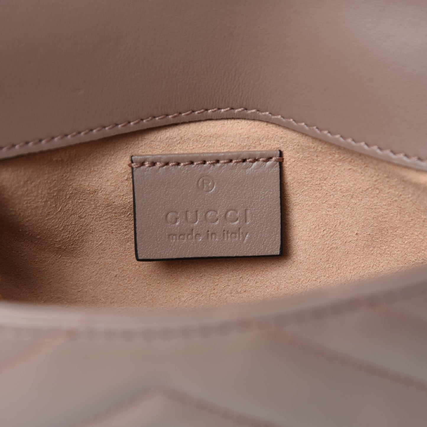 Calfskin Matelasse Super Mini GG Marmont Shoulder Bag Porcelain Rose