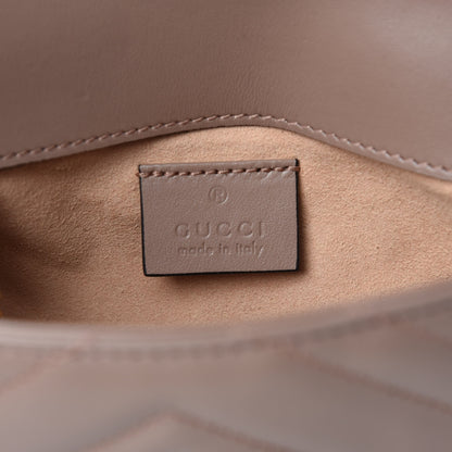 Gucci Calfskin Matelasse Super Mini GG Marmont Shoulder Bag Porcelain Rose 8 of 11