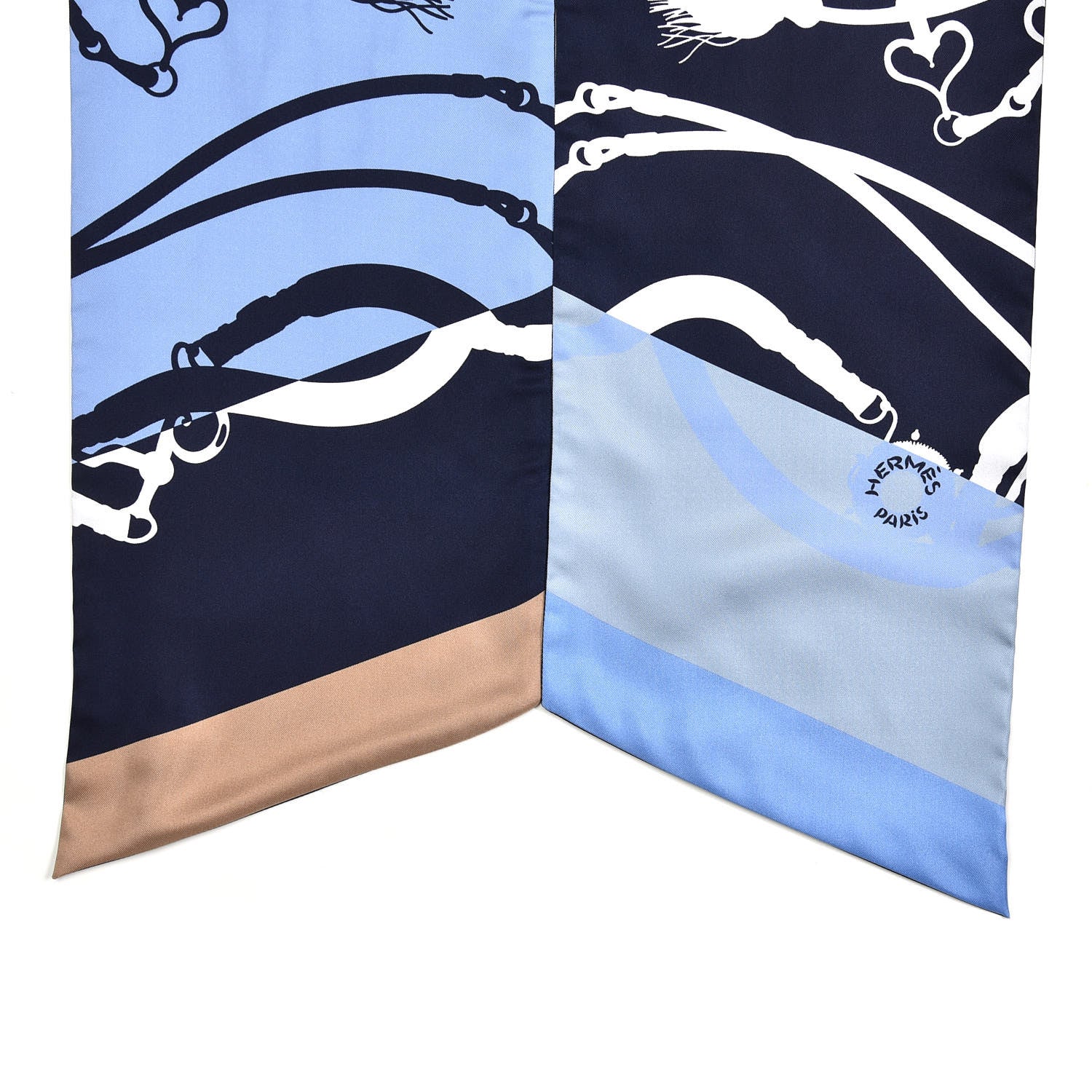 Hermes Silk Festival des Amazones Tattoo à Pois Maxi Twilly Caban Ciel White 3 of 5
