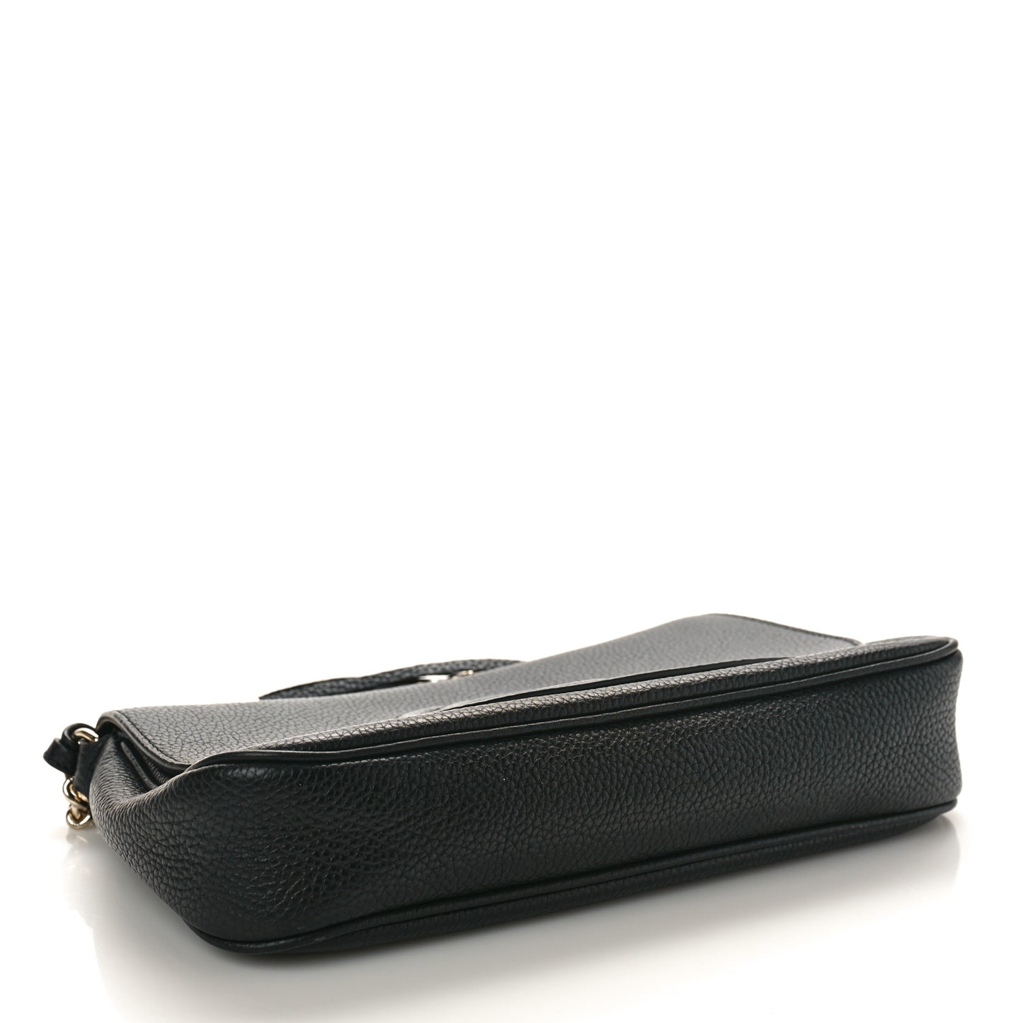 Pebbled Calfskin Medium Soho Flap Crossbody Black