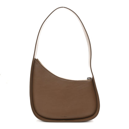 The Row Smooth Calfskin Half Moon Shoulder Bag Chestnut 1 of 9