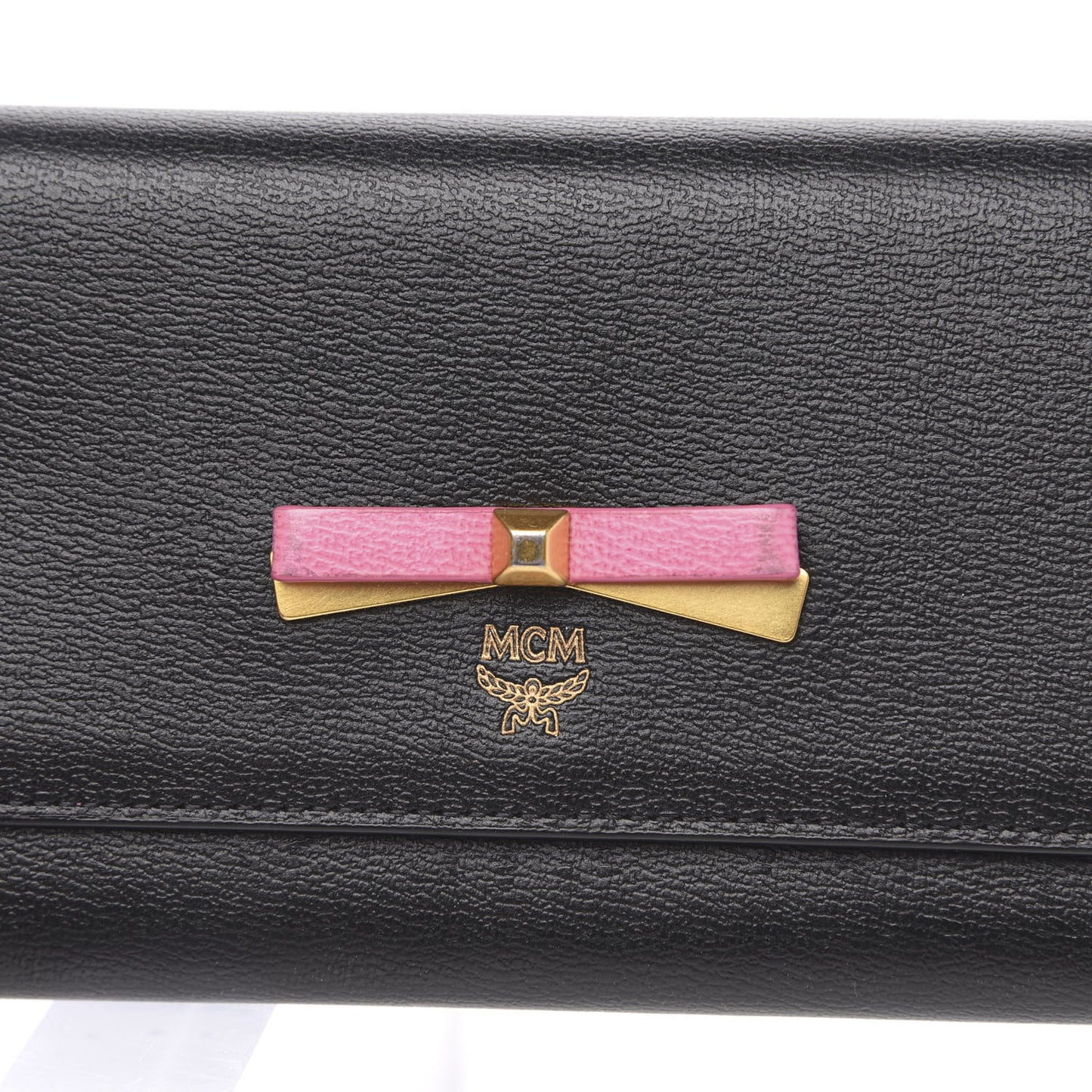 Grained Calfskin Mina Long Wallet Black