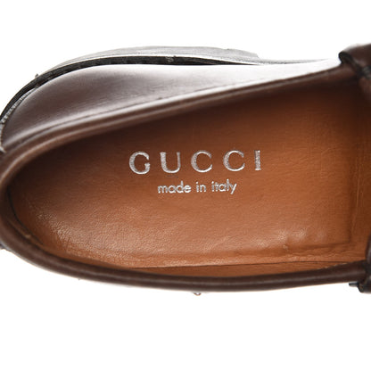 Gucci Laredo Calfskin Womens Horsebit Lug Sole Loafers 37.5 Brown 7 of 8
