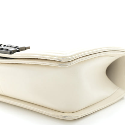 Chanel Calfskin Quilted Medium Boy Flap White 10 of 13