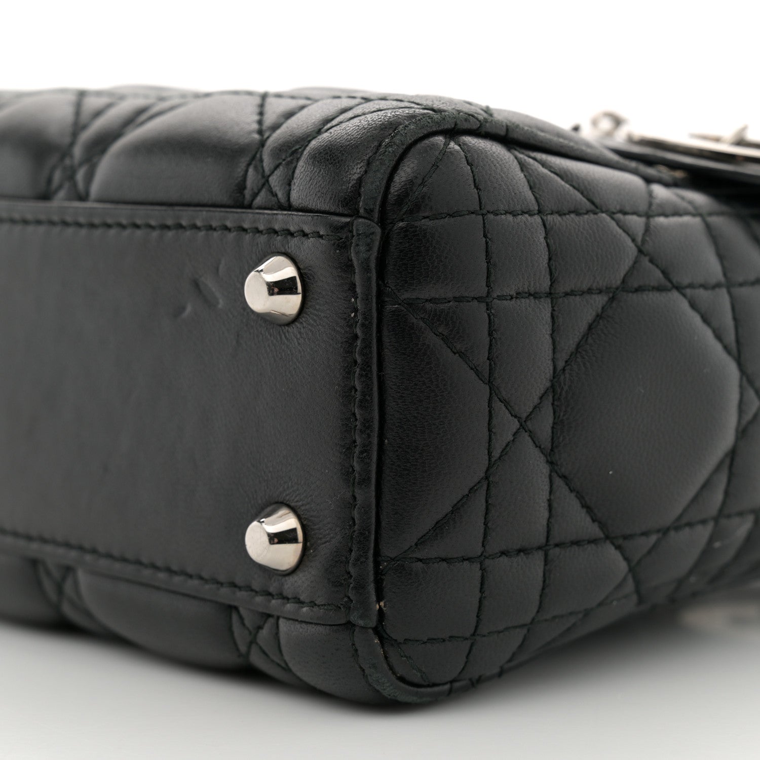 Christian Dior Lambskin Cannage Mini Lady Dior Black 10 of 14