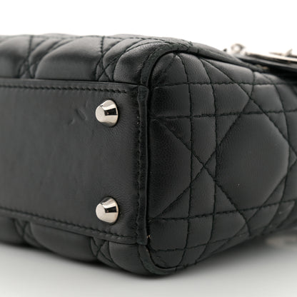 Christian Dior Lambskin Cannage Mini Lady Dior Black 10 of 14