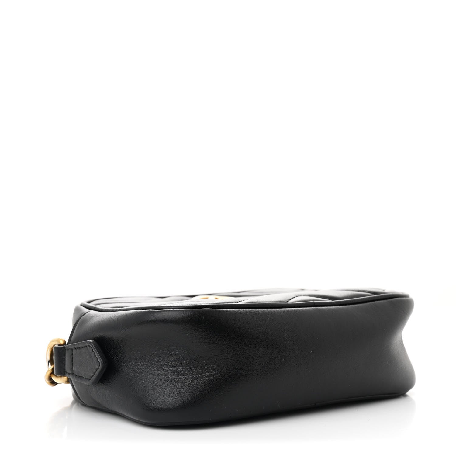 Gucci Calfskin Matelasse Mini GG Marmont Chain Shoulder Bag Black 4 of 11