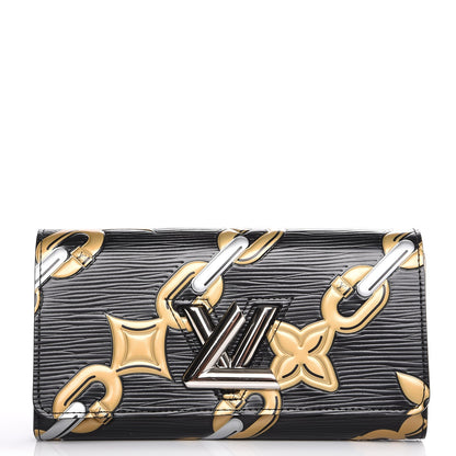 Louis Vuitton Epi Chain Flower Print Twist Wallet Black 1 of 6