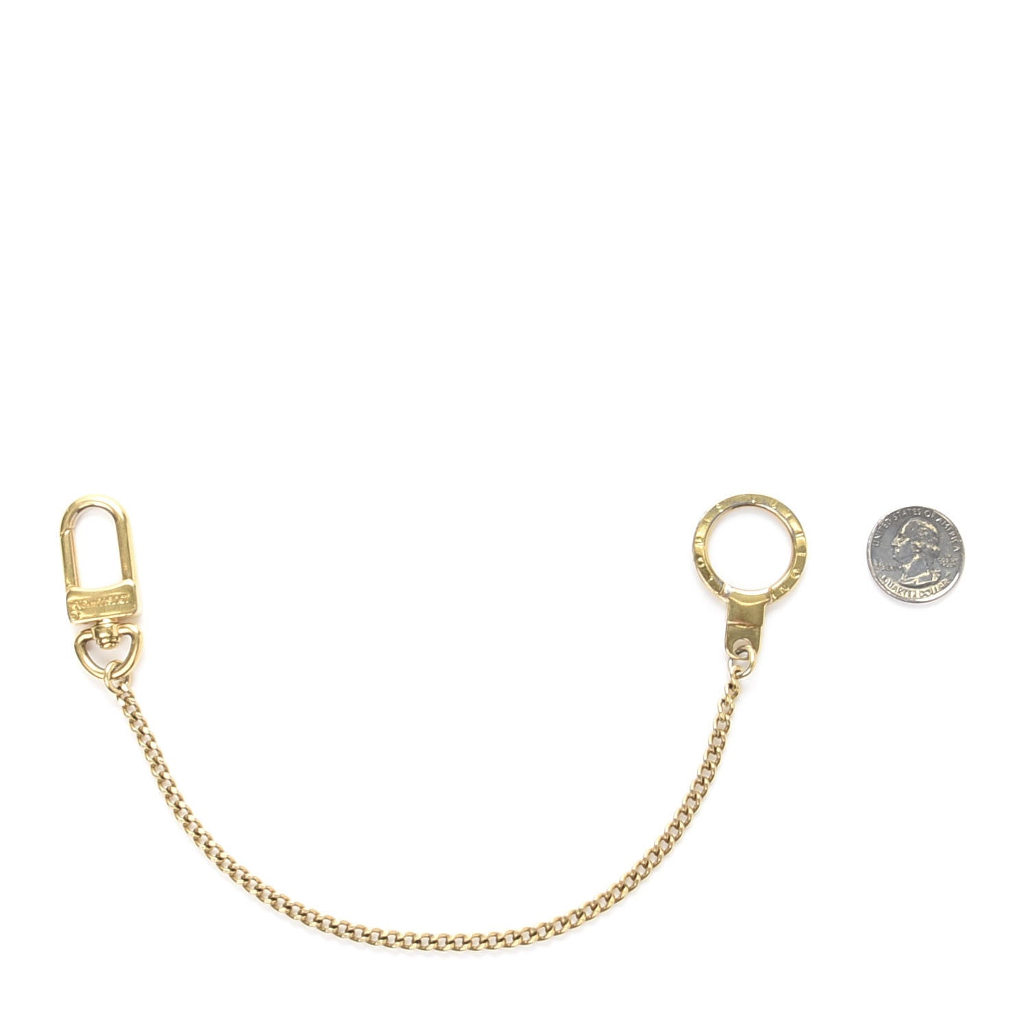 Louis Vuitton Metal Pochette Extender Key Ring Chain Gold 2 of 7