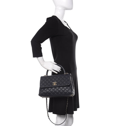 Chanel Caviar Quilted Small Coco Handle Flap Navy 3 of 12