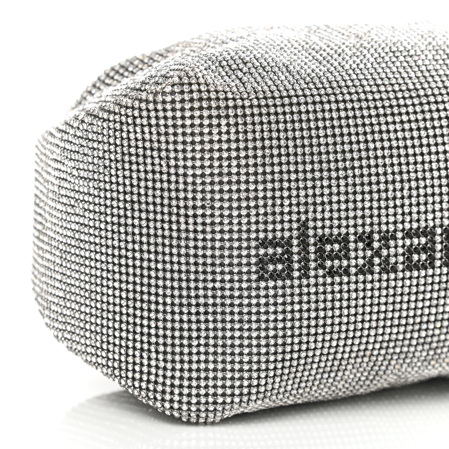 Alexander Wang Mesh Crystal Rhinestone Mini Scrunchie Clutch Black Silver 9 of 10
