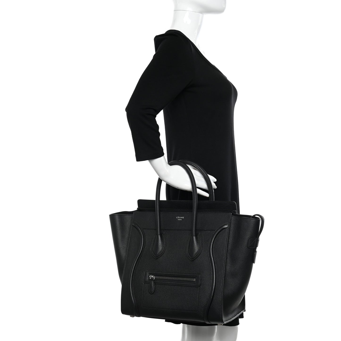 Drummed Calfskin Mini Luggage Black