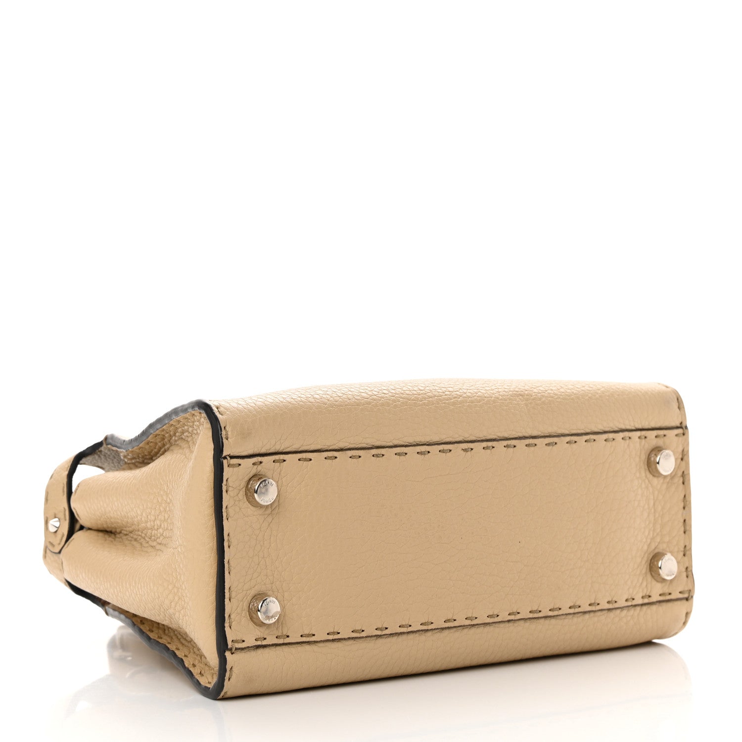 Fendi Cuoio Romano Selleria Medium Peekaboo Iconic Essentially Satchel Paglia Latte Mou 4 of 12