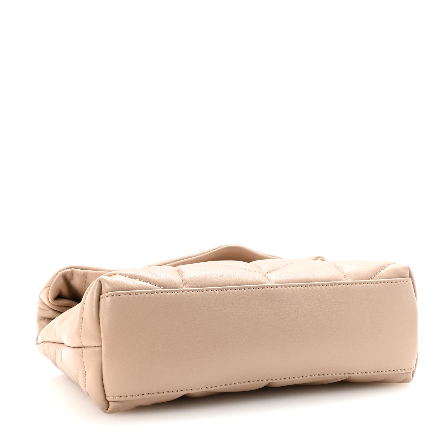 Saint Laurent Lambskin Quilted Toy Loulou Puffer Monogram Chain Satchel Dark Beige 4 of 9