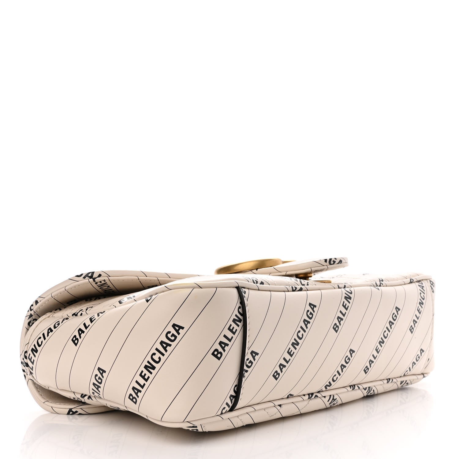 Gucci X BALENCIAGA Calfskin Matelasse Logo Print Small GG Marmont Shoulder Bag White 4 of 11