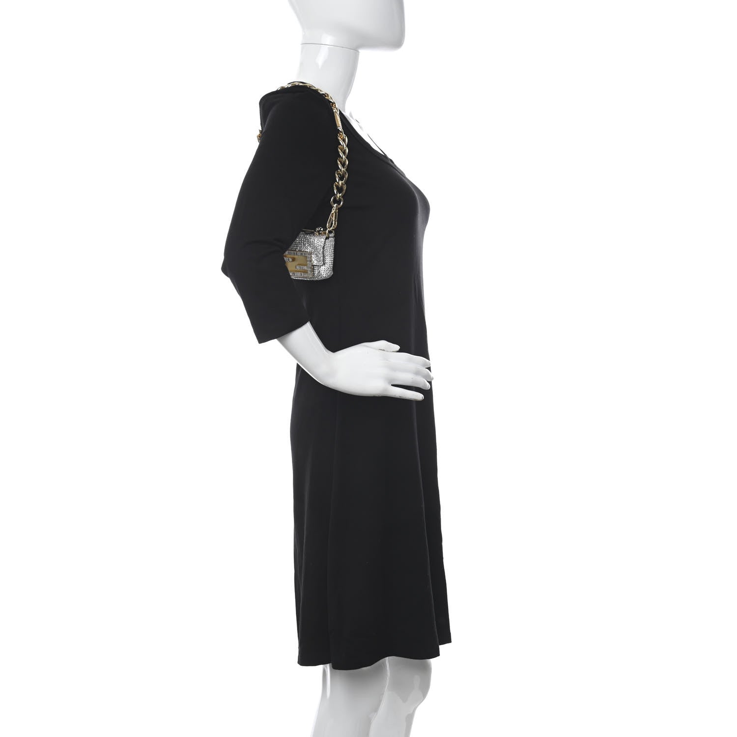 Fendi X VERSACE Crystal Fendace Nano Brooch Baguette Gold Silver 2 of 11