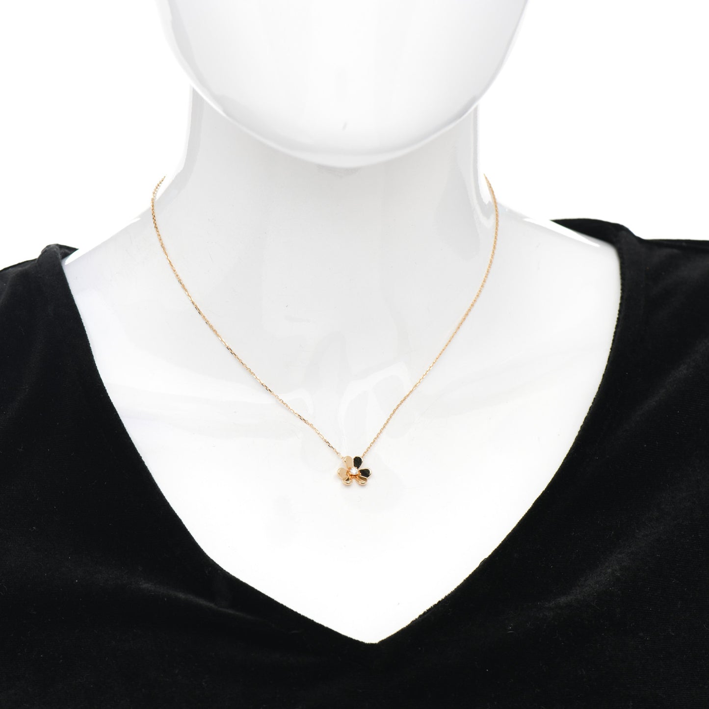 18K Yellow Gold Diamond Mini Frivole Pendant Necklace