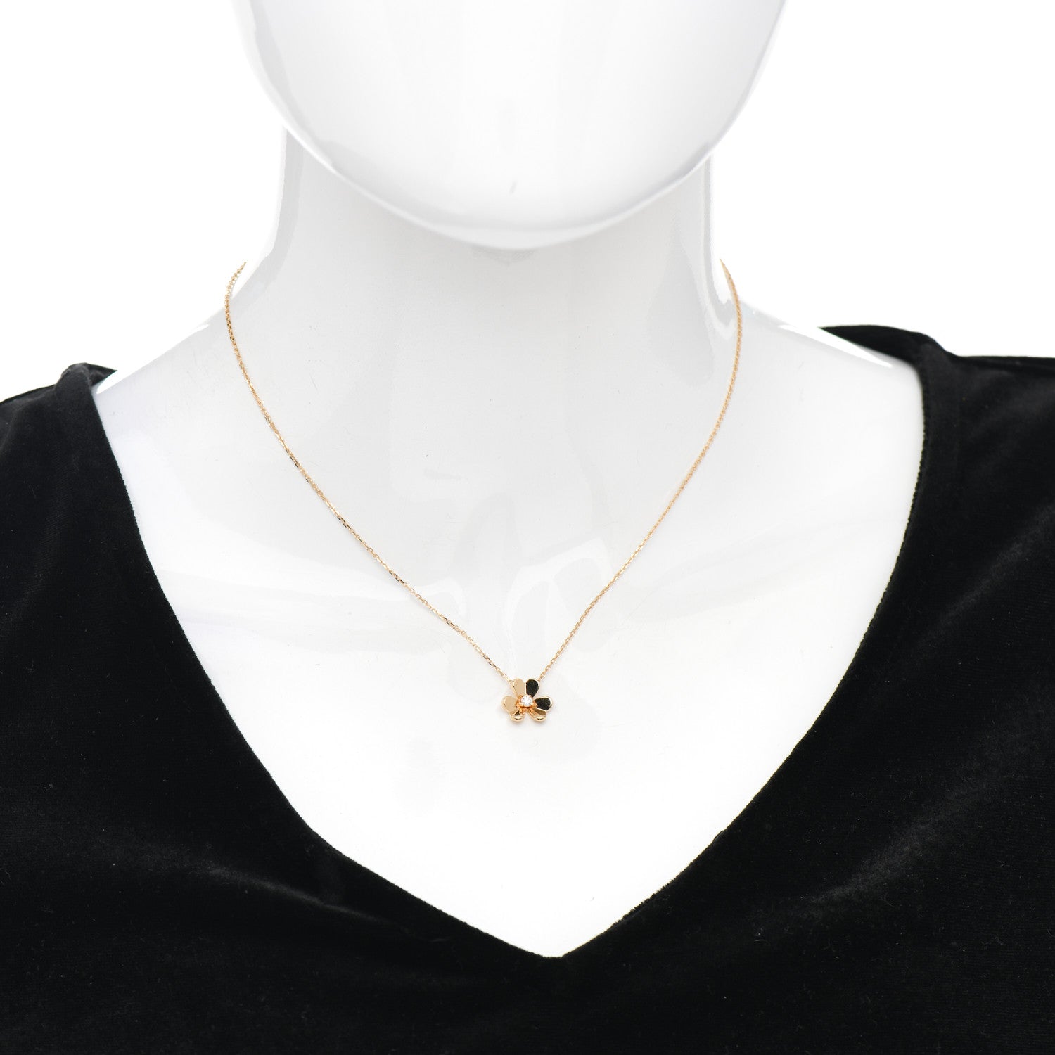 Van Cleef & Arpels 18K Yellow Gold Diamond Mini Frivole Pendant Necklace 2 of 5