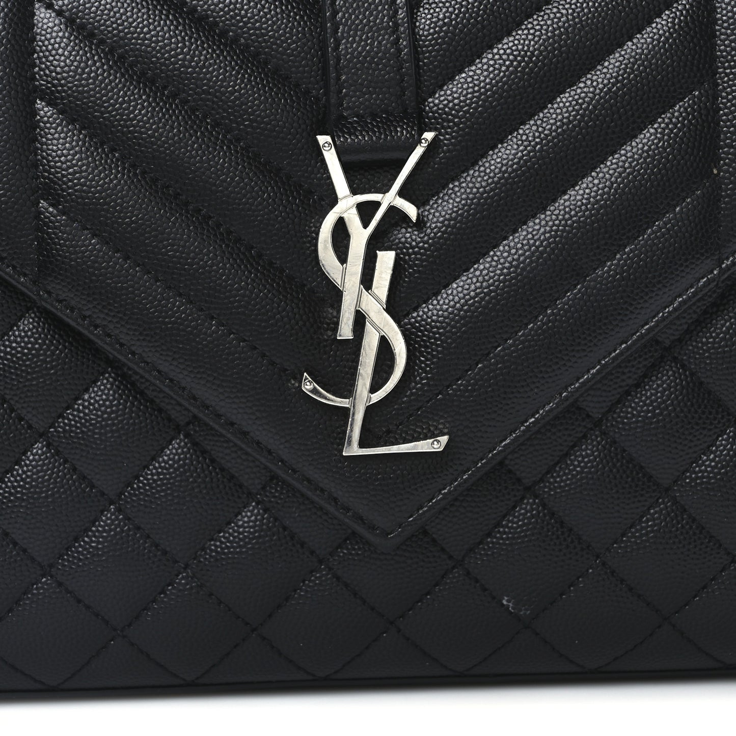 Grain De Poudre Textured Mixed Matelasse Triquilt Medium Monogram Satchel Black