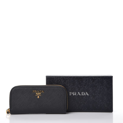 Prada Saffiano Metal Zip Around 6 Key Holder Nero Black 7 of 7
