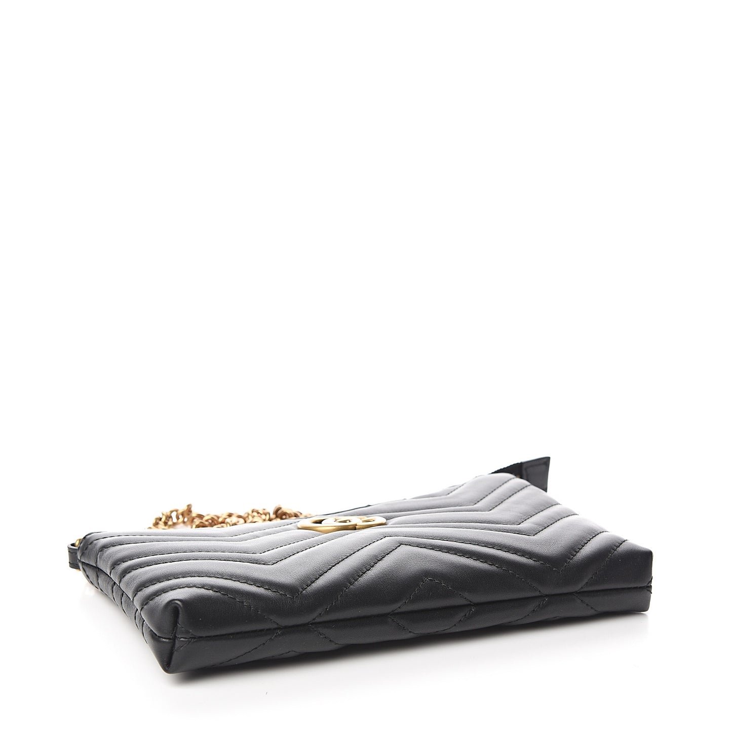 Calfskin Matelasse Mini GG Marmont Chain Bag Black