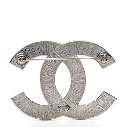 Chanel Baguette Crystal CC Brooch Silver 3 of 4