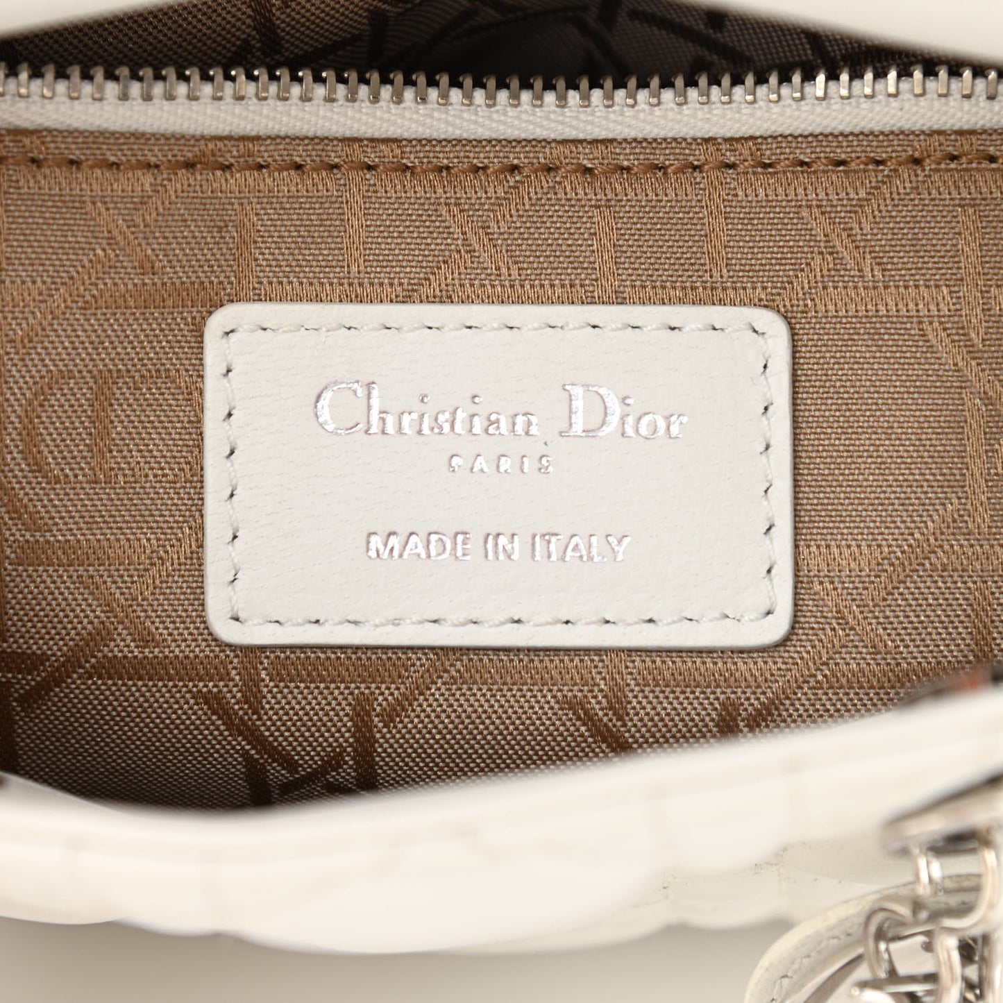 Lambskin Cannage Mini Lady Dior White