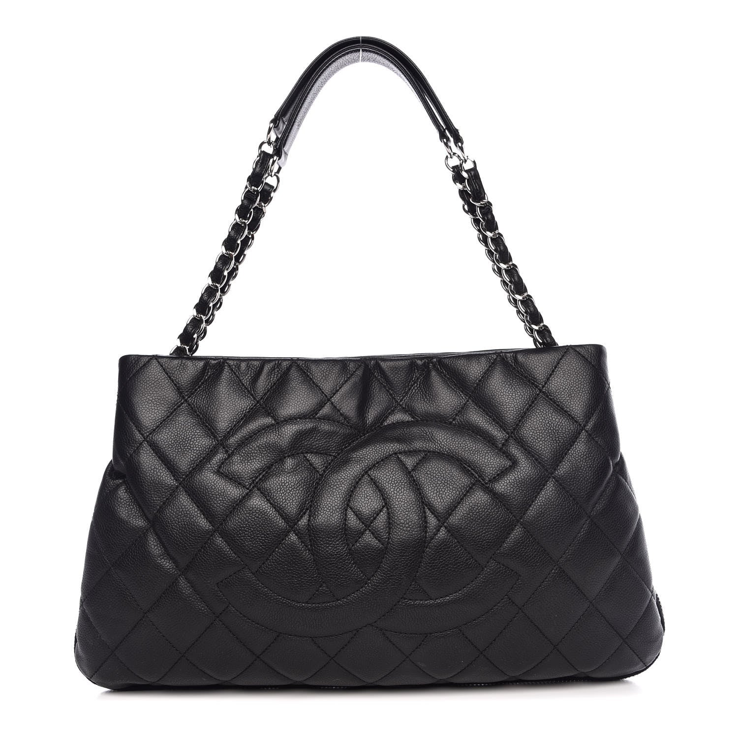 Chanel Caviar Quilted Expandable Zip Shoulder Bag Black 1 of 13