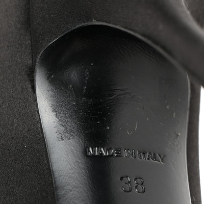 Prada Satin Crystal Embellished Pumps 38 Black 11 of 12