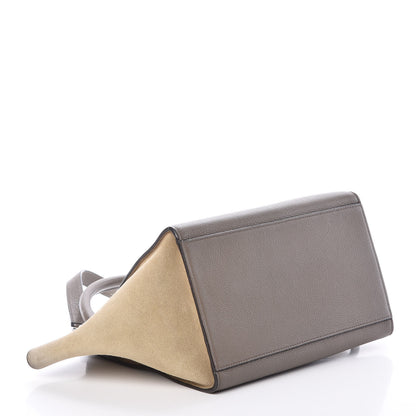 Celine Drummed Calfskin Suede Small Trapeze Souris 5 of 10