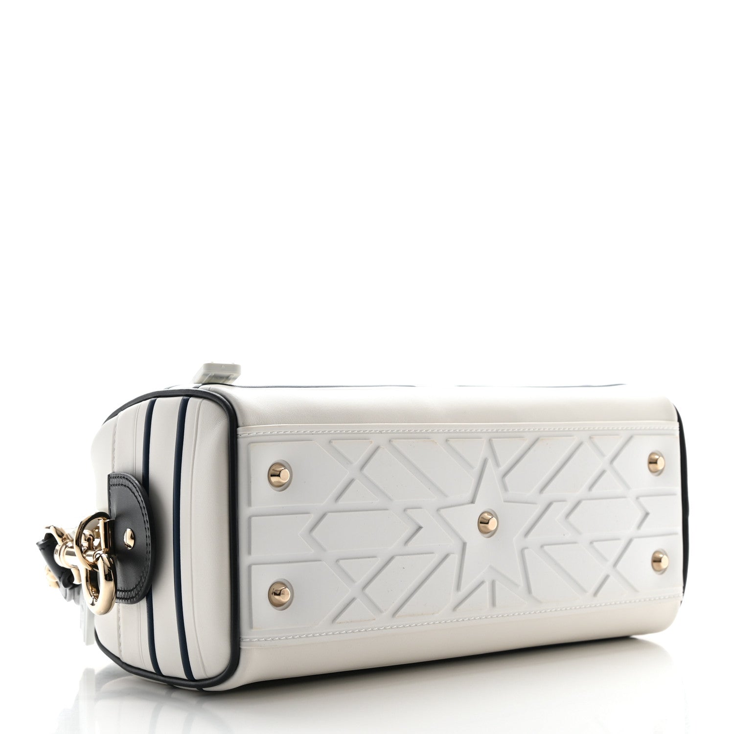 Christian Dior Calfskin Small Dior Vibe Zip Bowling Bag White 4 of 10