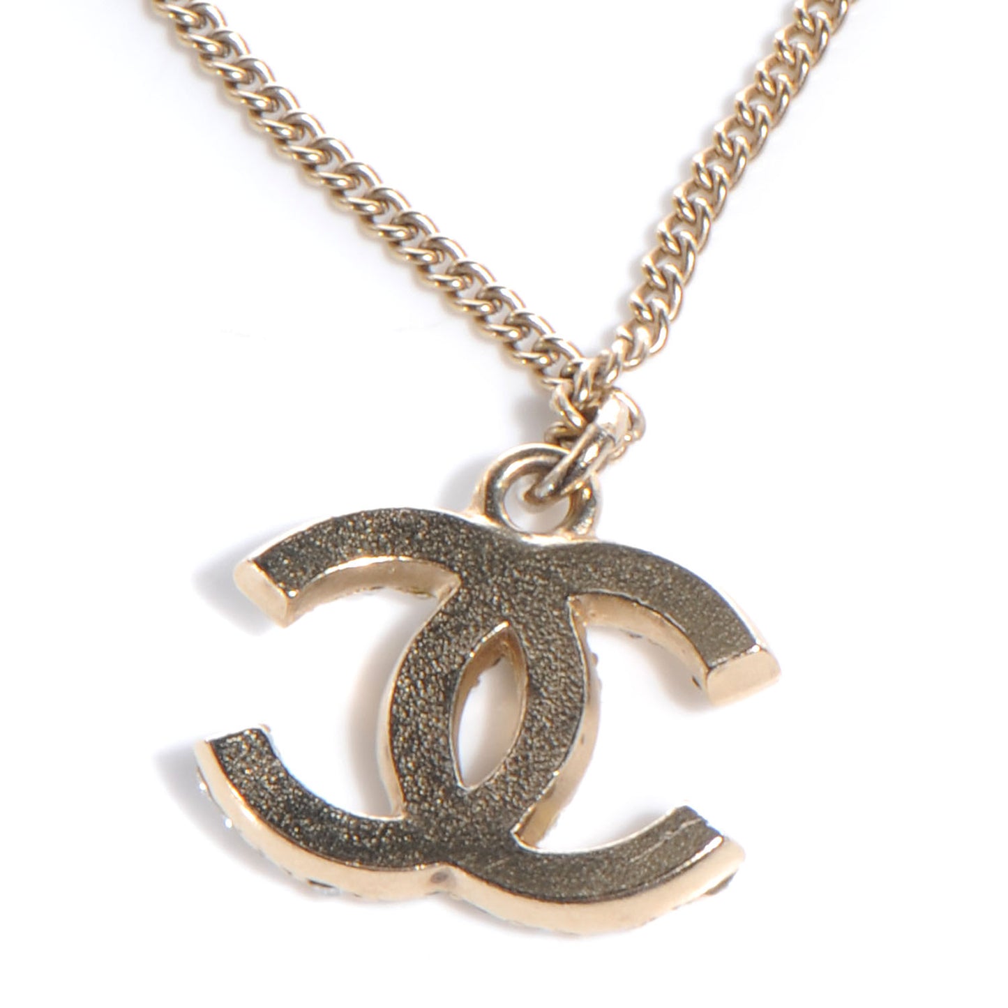 Crystal CC Necklace Brushed Gold