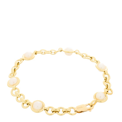 Tiffany 18K Yellow Gold Cultured Pearl Link Bracelet 2 of 4