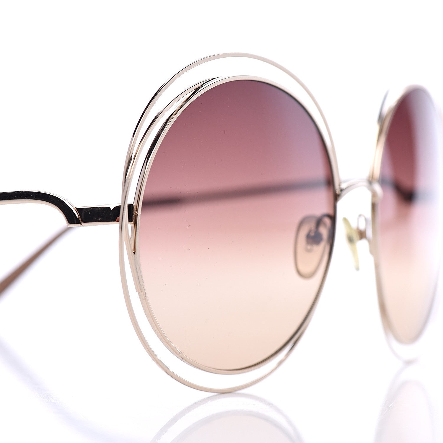 Chloe Oversized Round Carlina Oversized Round Sunglasses CE114S Gold 7 of 8