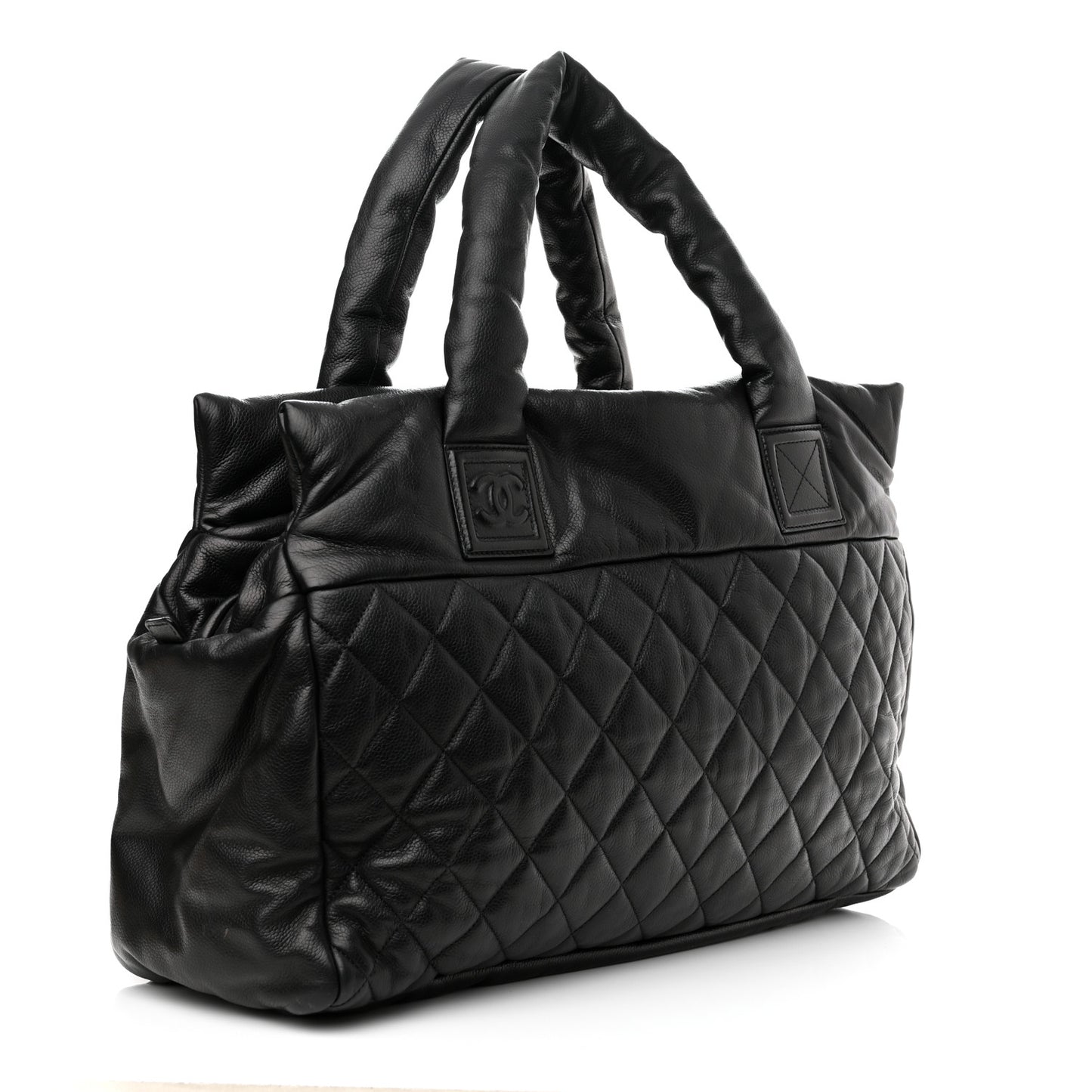 Caviar Quilted Large Coco Cocoon Tote Black