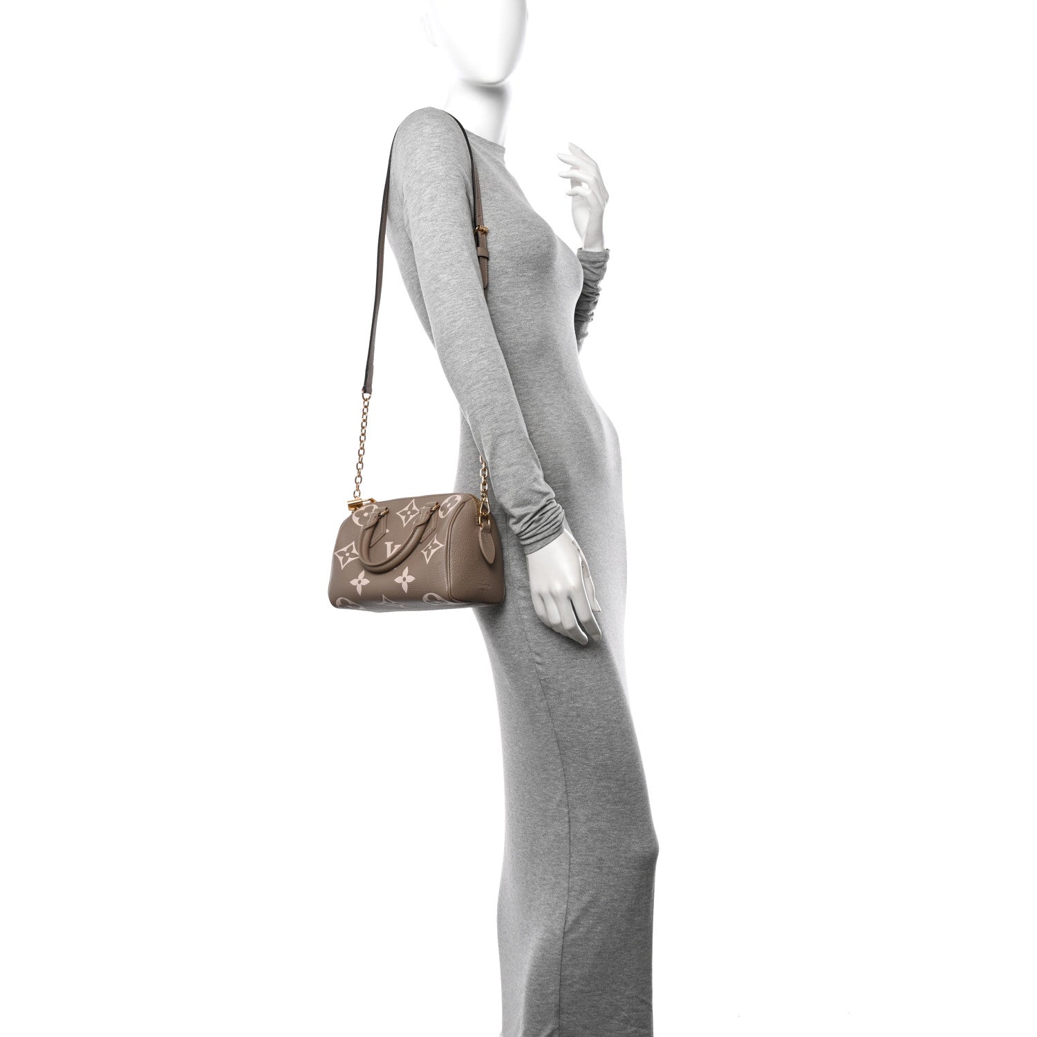 Louis Vuitton Empreinte Monogram Giant Speedy Bandouliere 20 Creme Beige 2 of 9