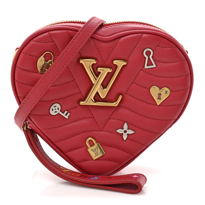 Louis Vuitton Calfskin Embellished New Wave Love Lock Heart Bag Ecarlate 1 of 10