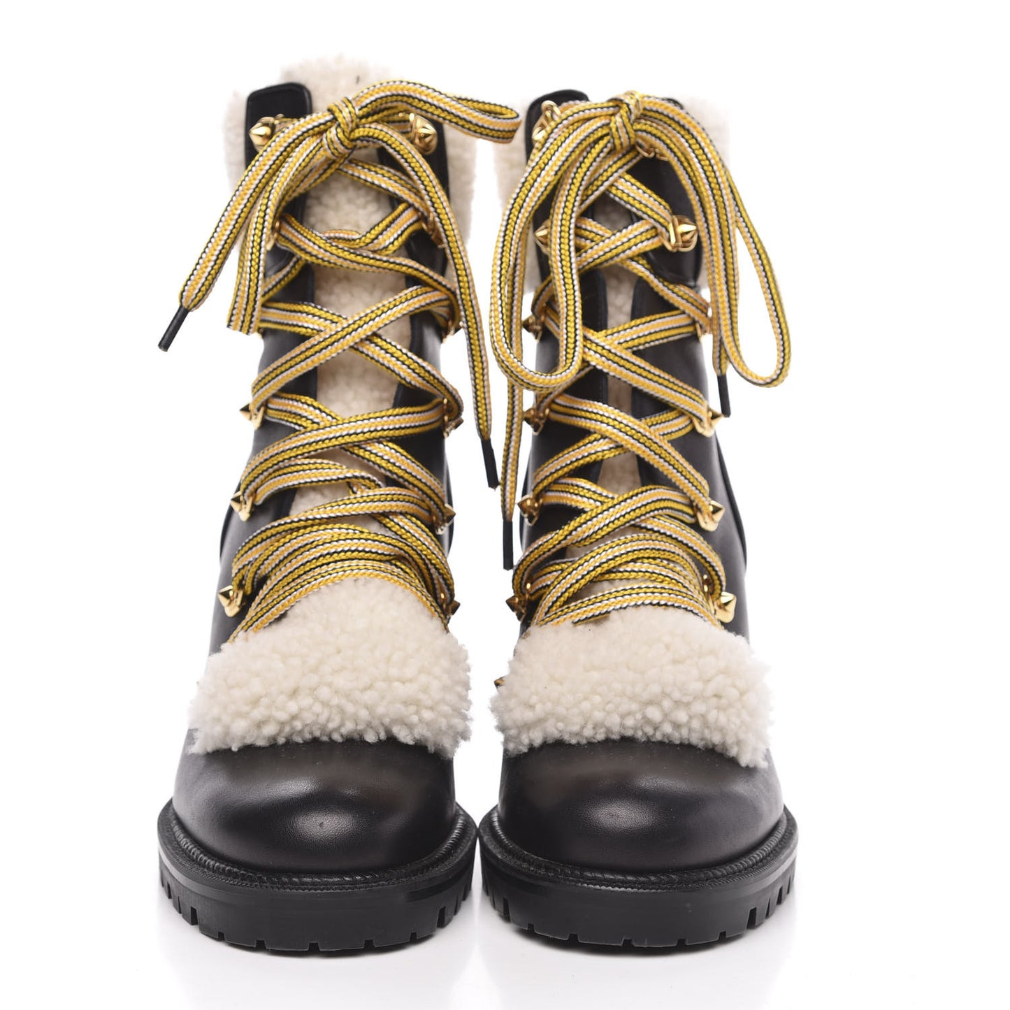 Calfskin Shearling Yetita 70 Hiker Booties 38 Black